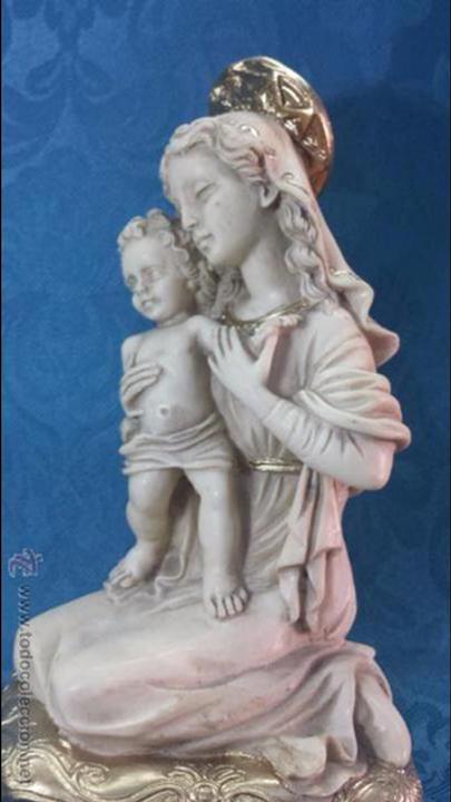 Arte: VIRGEN CON NI&Ntilde;O SOBRE COJ&Iacute;N - Foto 2