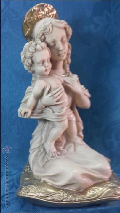 Arte: VIRGEN CON NI&Ntilde;O SOBRE COJ&Iacute;N - Foto 3