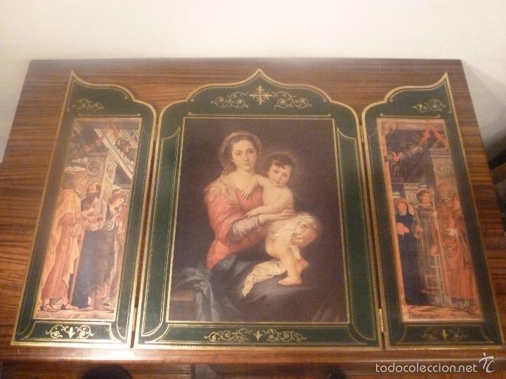 Arte: triptico religioso dorado - Foto 1