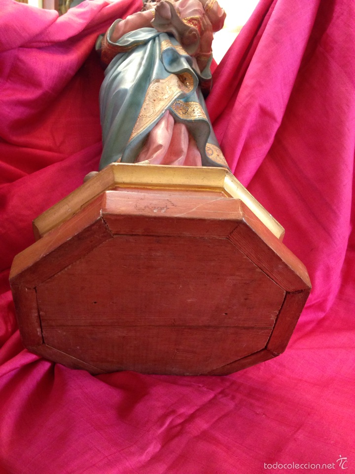 Arte: Virgen con ni&ntilde;o de talla de madera - Foto 6