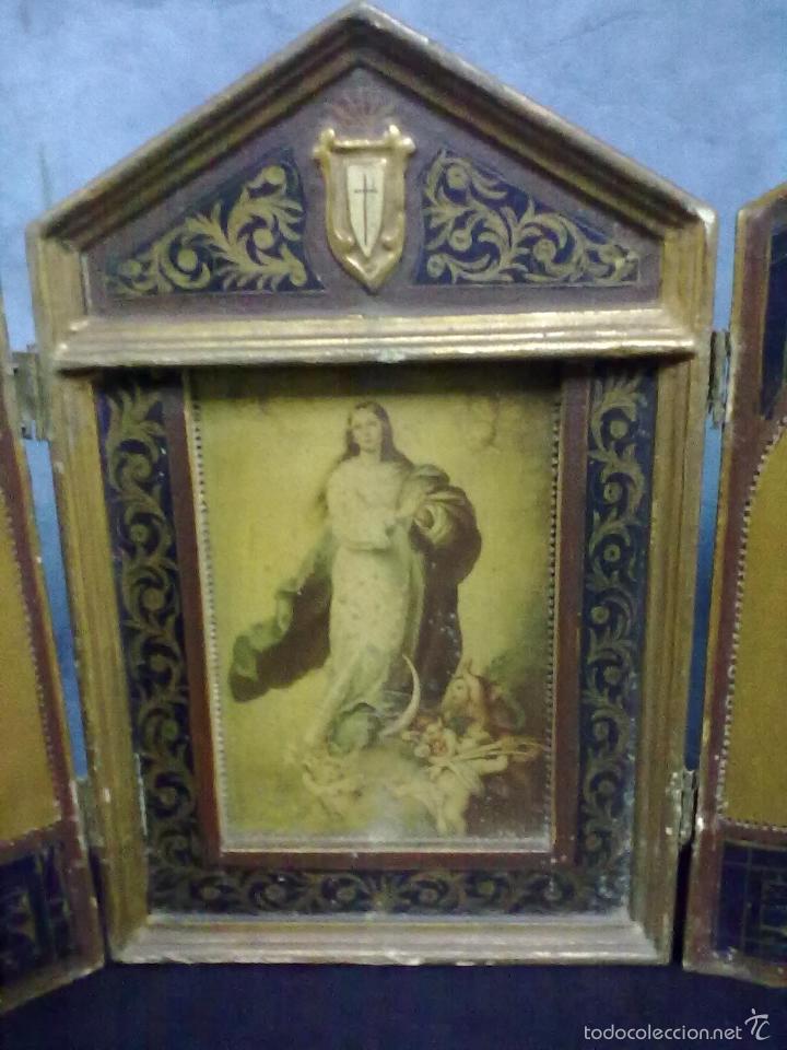 Arte: TRIPTICO RELIGIOSO VIRGEN INMACULADA - Foto 3