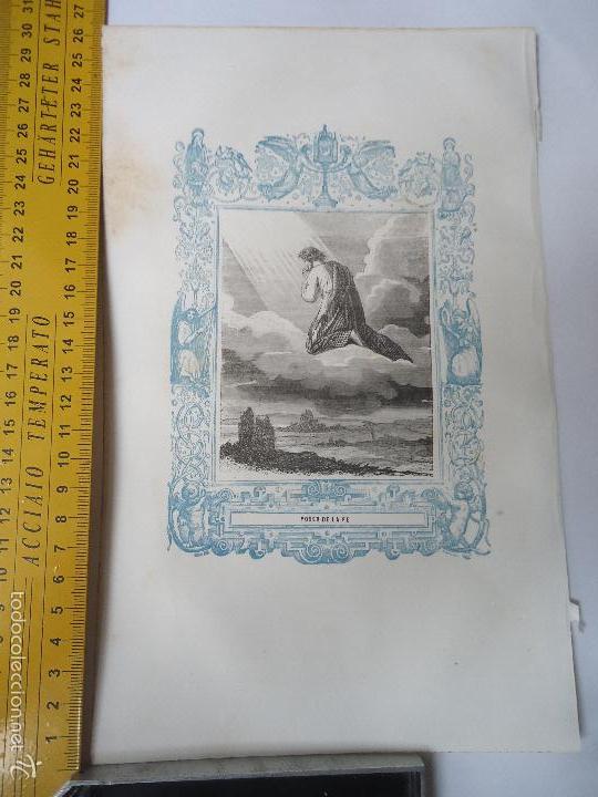 Arte: ref: kk - a&ntilde;o 1867 original grabado de la epoca religioso - CRISTO - PODER DE LA FE ... - Foto 1