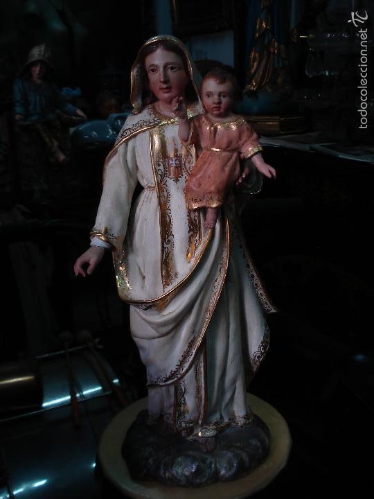 Arte: talla de madera y estuco Virgen de la Merced - Foto 1