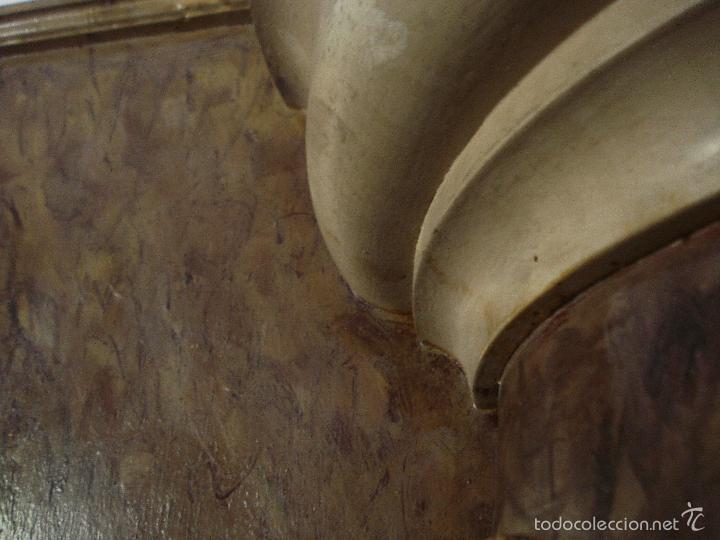 Arte: Gran Peana eclesi&aacute;stica en talla de madera marmoleada 2M - Foto 10