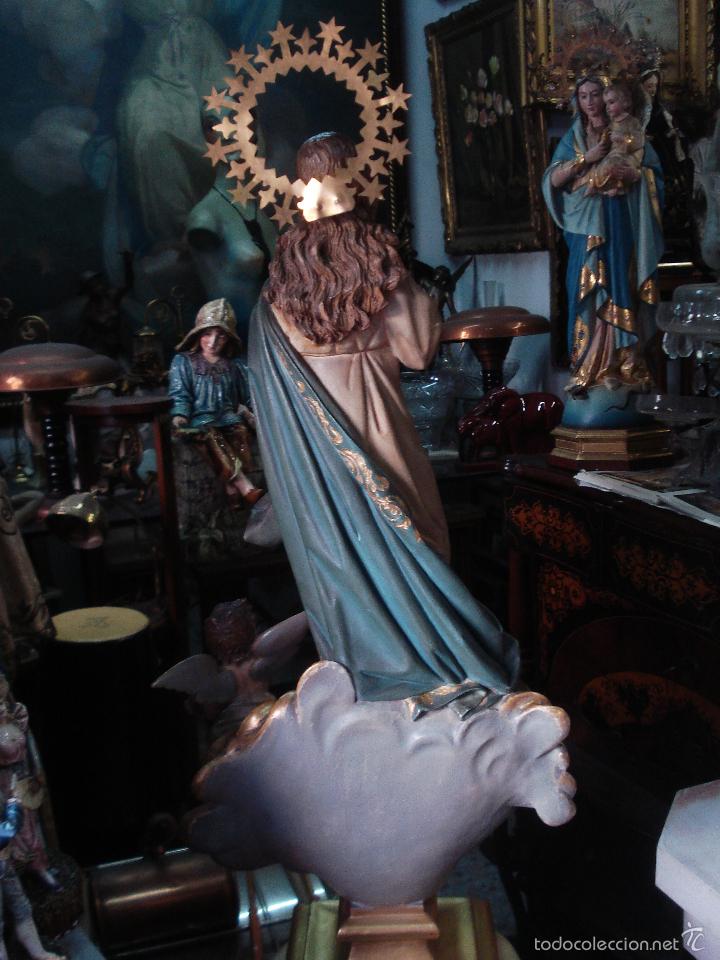 Arte: SXIX Magn&iacute;fica talla de madera Inmaculada Concepci&oacute;n - Foto 10