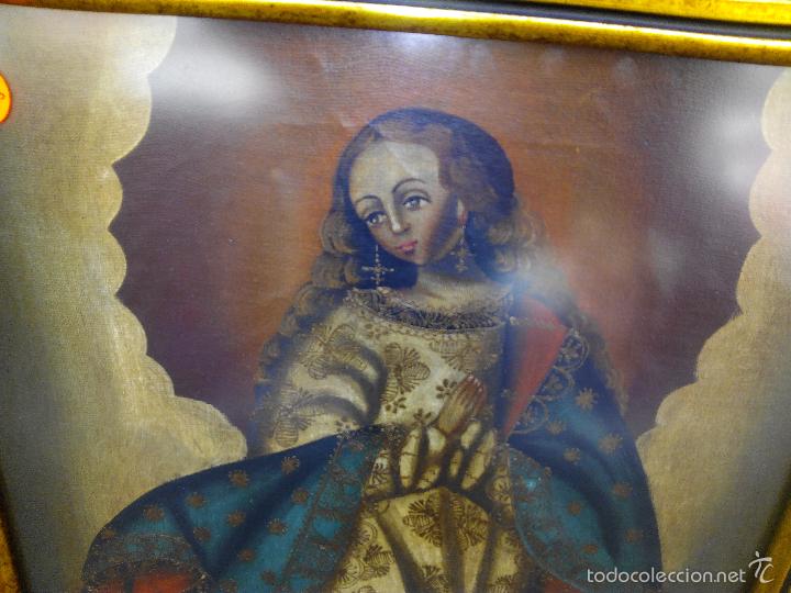 Arte: VIRGEN CUZQUE&Ntilde;A AL OLEO - Foto 2