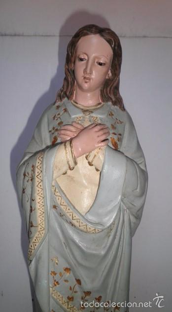 Arte: Virgen Inmaculada antigua en madera maciza - Foto 2