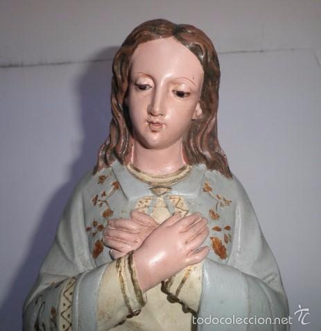 Arte: Virgen Inmaculada antigua en madera maciza - Foto 3