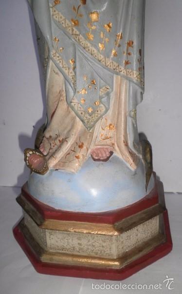 Arte: Virgen Inmaculada antigua en madera maciza - Foto 4