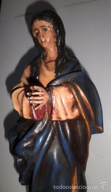 Arte: Virgen Inmaculada en madera maciza con tres querubines - Foto 2