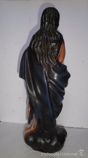 Arte: Virgen Inmaculada en madera maciza con tres querubines - Foto 5