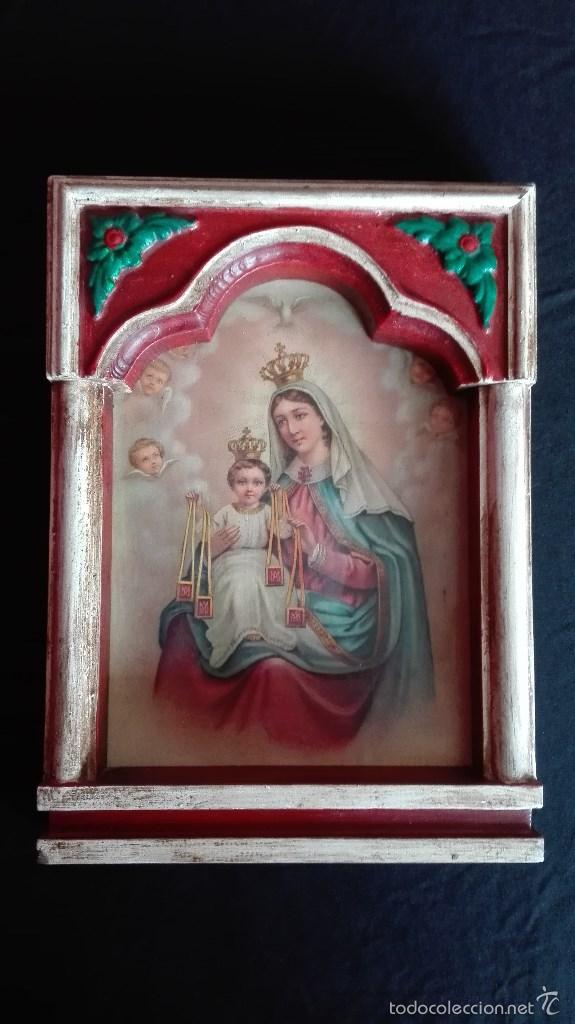 Arte: CUADRO RETABLO DE LA VIRGEN DEL CARMEN - Foto 1