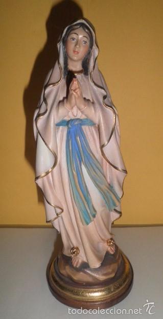 Arte: Virgen de Lourdes en madera policromada - Foto 1