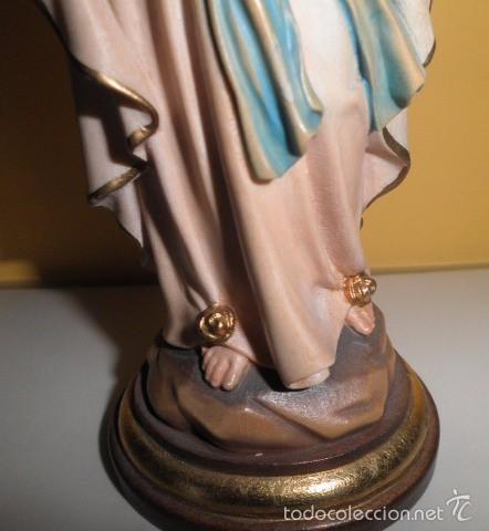 Arte: Virgen de Lourdes en madera policromada - Foto 3