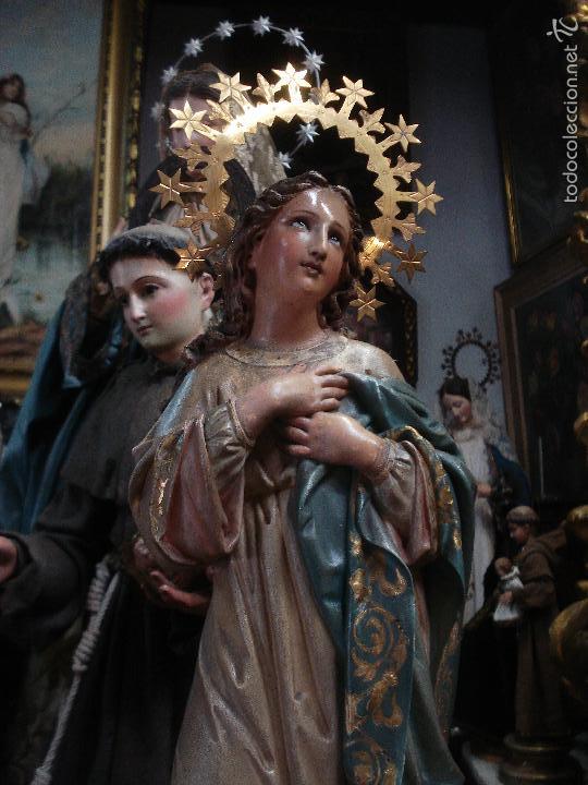 Arte: SXIX Magn&iacute;fica talla de madera Inmaculada Concepci&oacute;n - Foto 11