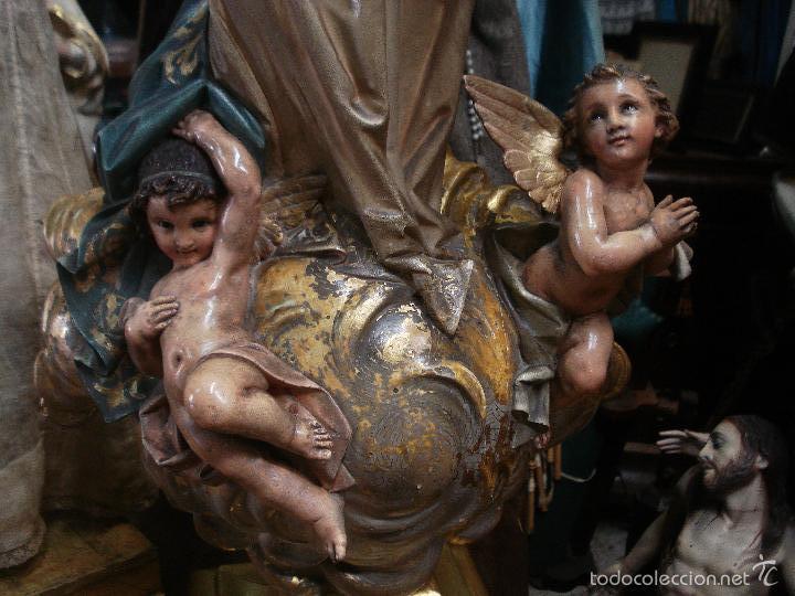 Arte: SXIX Magn&iacute;fica talla de madera Inmaculada Concepci&oacute;n - Foto 13