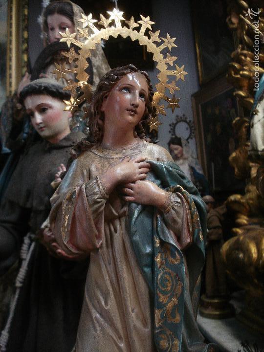 Arte: SXIX Magn&iacute;fica talla de madera Inmaculada Concepci&oacute;n - Foto 14