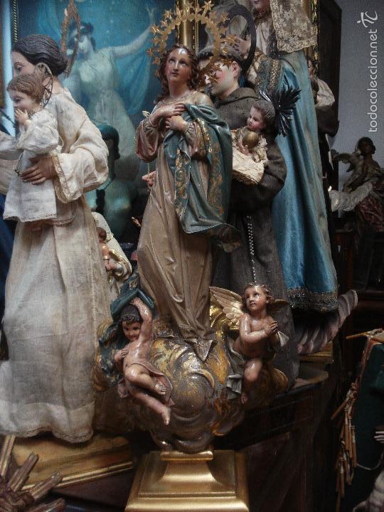 Arte: SXIX Magn&iacute;fica talla de madera Inmaculada Concepci&oacute;n - Foto 15