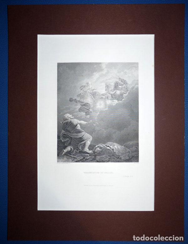 Arte: Translation of Elijah, Antiguo Grabado al Acero