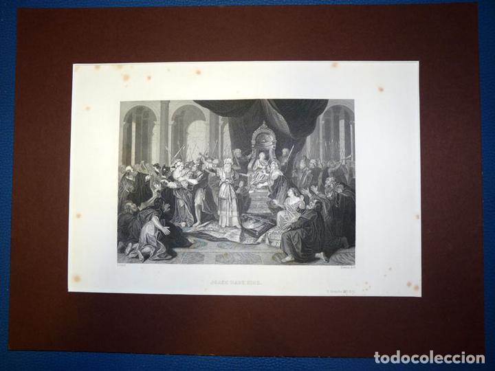 Art: Joash made king, Antiguo Grabado al Acero