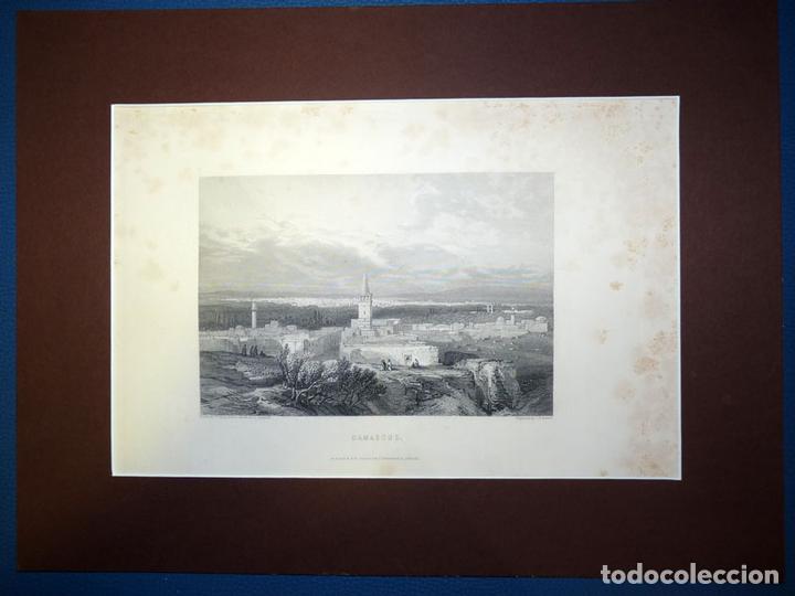 Art: Damascus, Antiguo Grabado al Acero S XIX