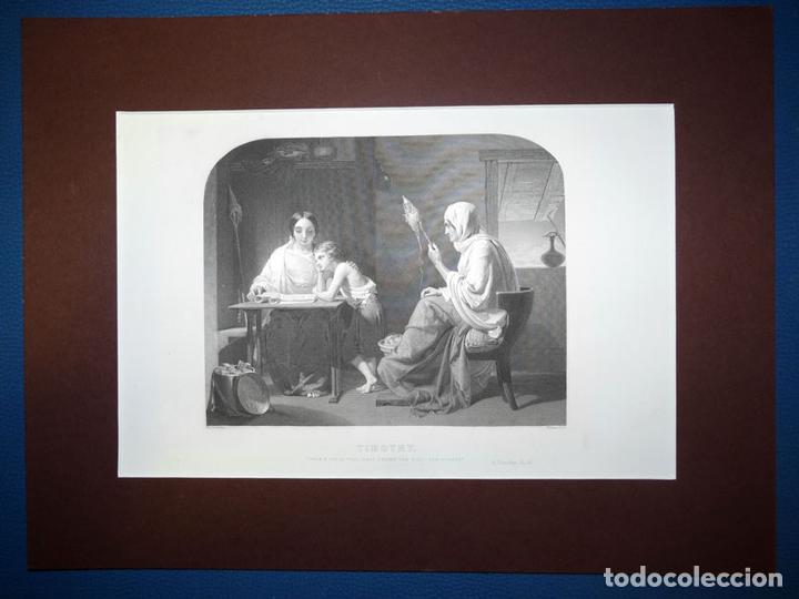 Art: Timothy, Antiguo Grabado al Acero, Precioso, S XIX