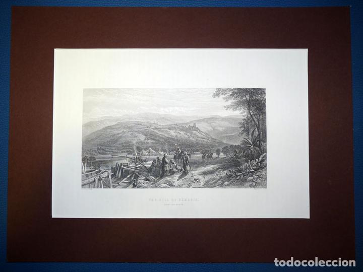 Art: The Hill of Samaria, Antiguo Grabado al Acero S XIX