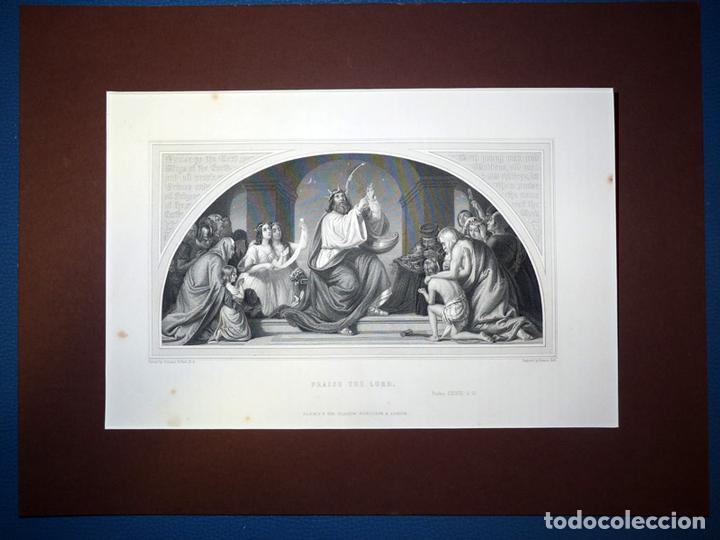 Art: Praise the Lord, Antiguo Grabado al Acero S XIX