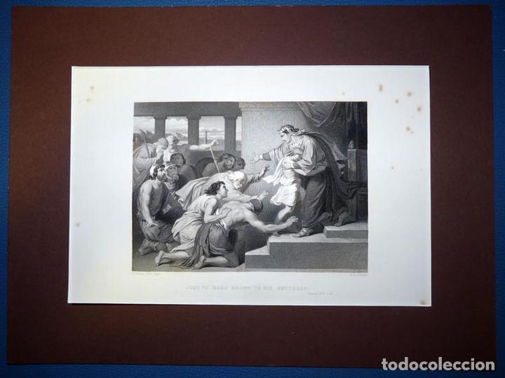 Art: Joseph made known to his brethren, Antiguo Grabado al Acero S XIX