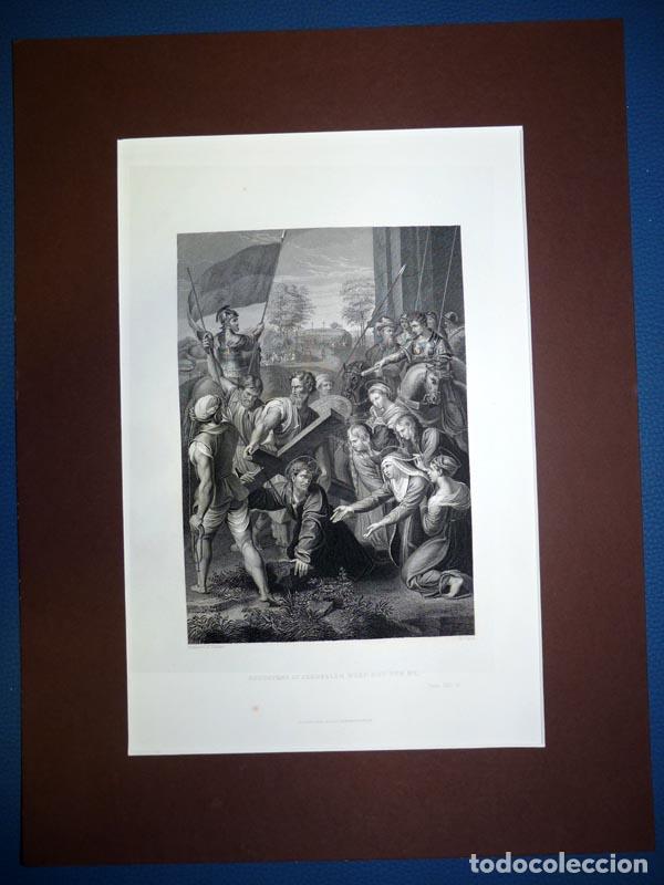 Art: Daughters of Jerusalem weep not for me, Antiguo Grabado al Acero  S XIX