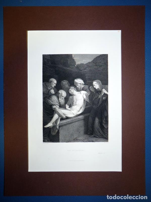 Art: The entombment, Antiguo Grabado al Acero S XIX