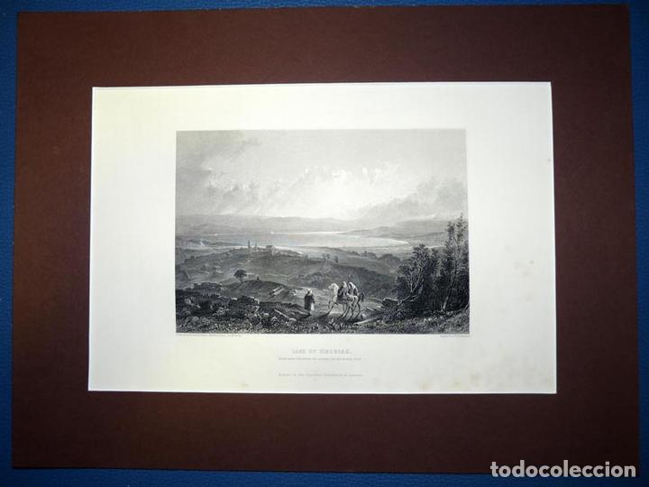 Art: Lake of Tiberias, Antiguo Grabado al Acero