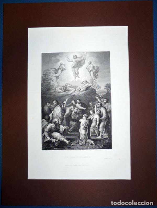 Art: The transfiguration, Antiguo Grabado al Acero , Rafael de Urbino