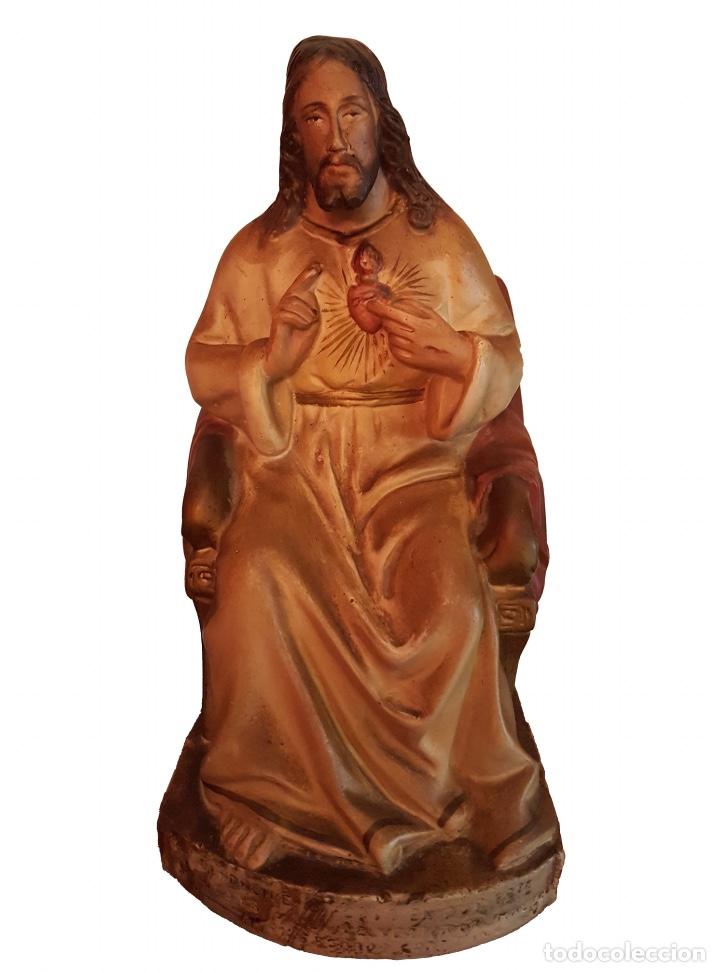 Arte: antiguo Coraz&oacute;n de Jes&uacute;s, n&uacute;meros, inscripci&oacute;n - Foto 1