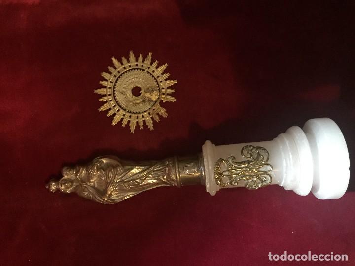 Arte: virgen del pilar en plata y alabastro - Foto 3