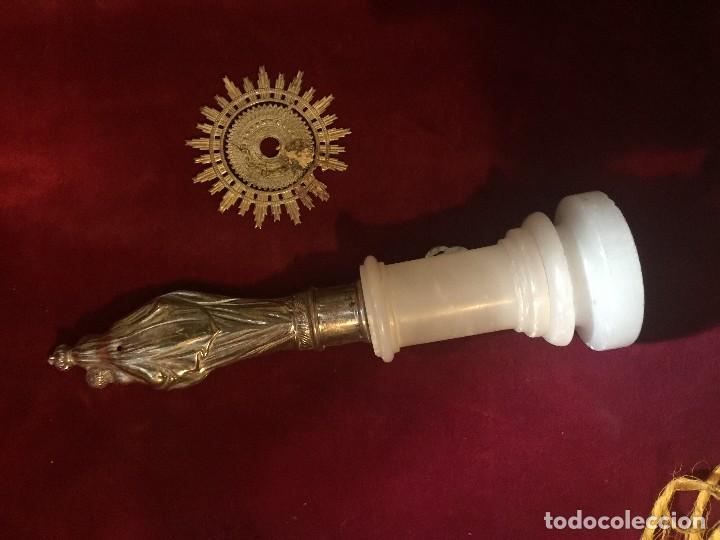 Arte: virgen del pilar en plata y alabastro - Foto 4