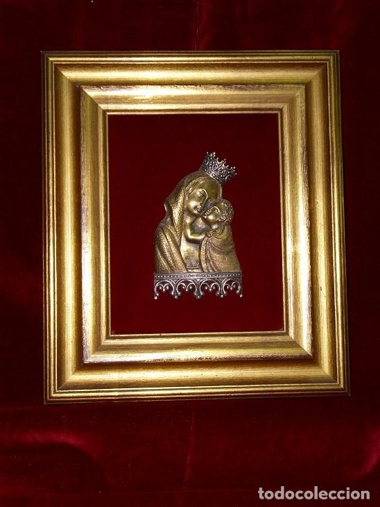 Arte: VIRGEN CON NI&Ntilde;O EN BRONCE  Y PLATA - Foto 1