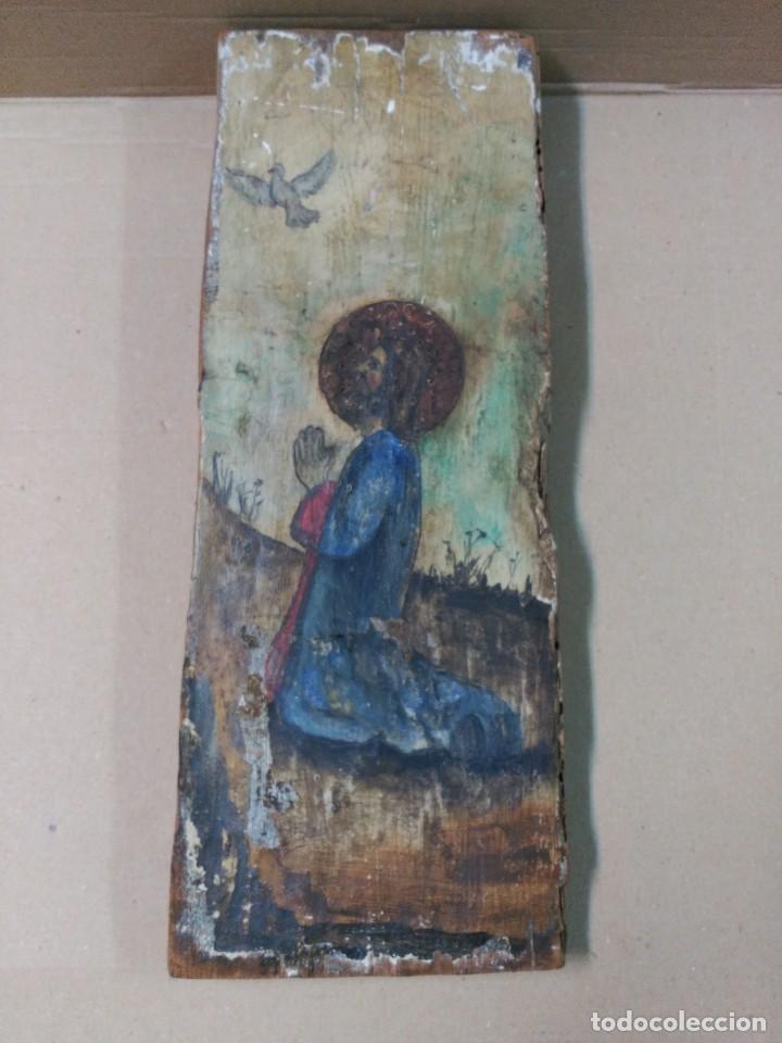 Arte: Oleo sobre tabla cristo orante - Foto 2