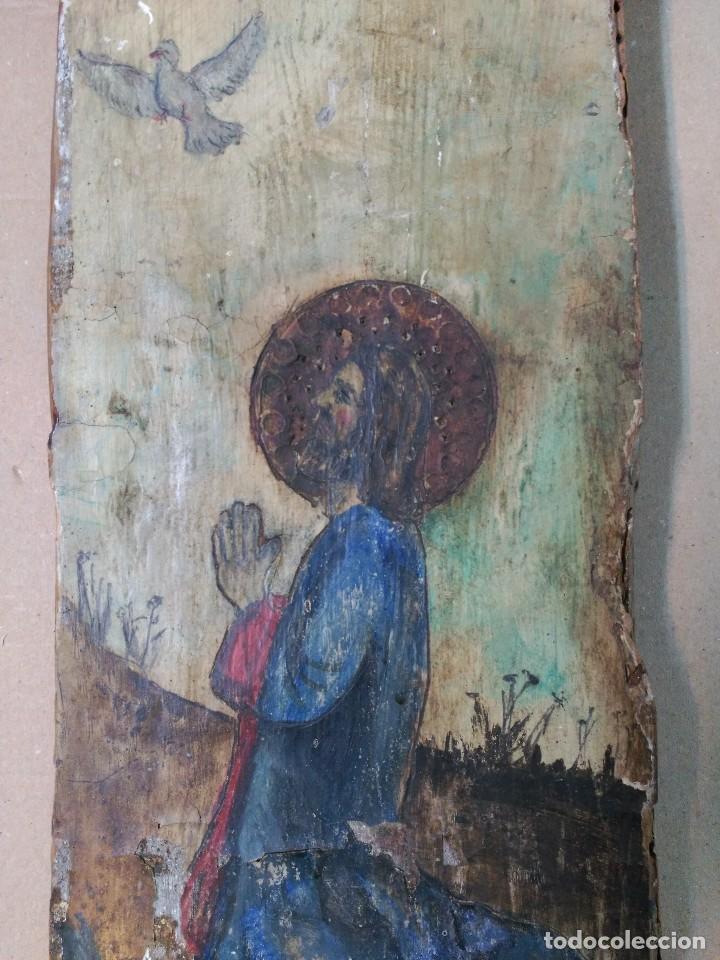 Arte: Oleo sobre tabla cristo orante - Foto 4