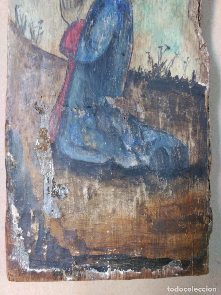 Arte: Oleo sobre tabla cristo orante - Foto 5