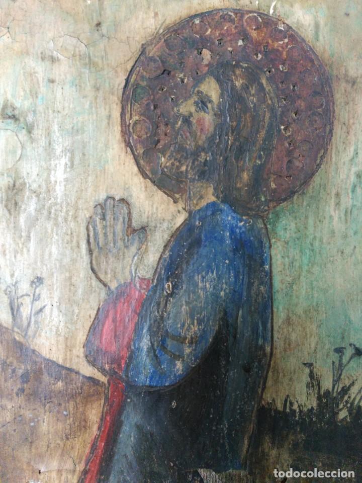 Arte: Oleo sobre tabla cristo orante - Foto 7