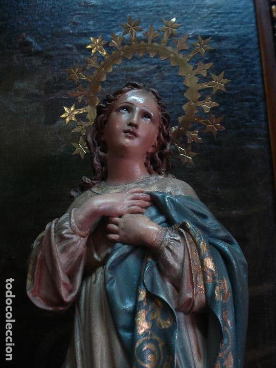 Arte: SXIX Magn&iacute;fica talla de madera Inmaculada Concepci&oacute;n - Foto 18