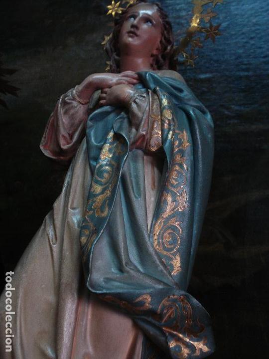 Arte: SXIX Magn&iacute;fica talla de madera Inmaculada Concepci&oacute;n - Foto 20