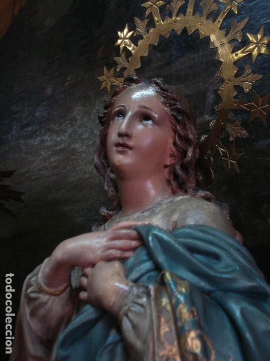 Arte: SXIX Magn&iacute;fica talla de madera Inmaculada Concepci&oacute;n - Foto 21
