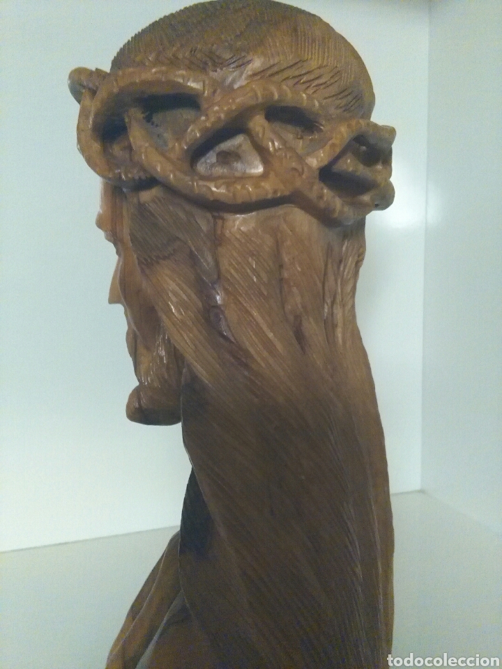 Arte: Talla de madera, busto de Cristo. - Foto 4
