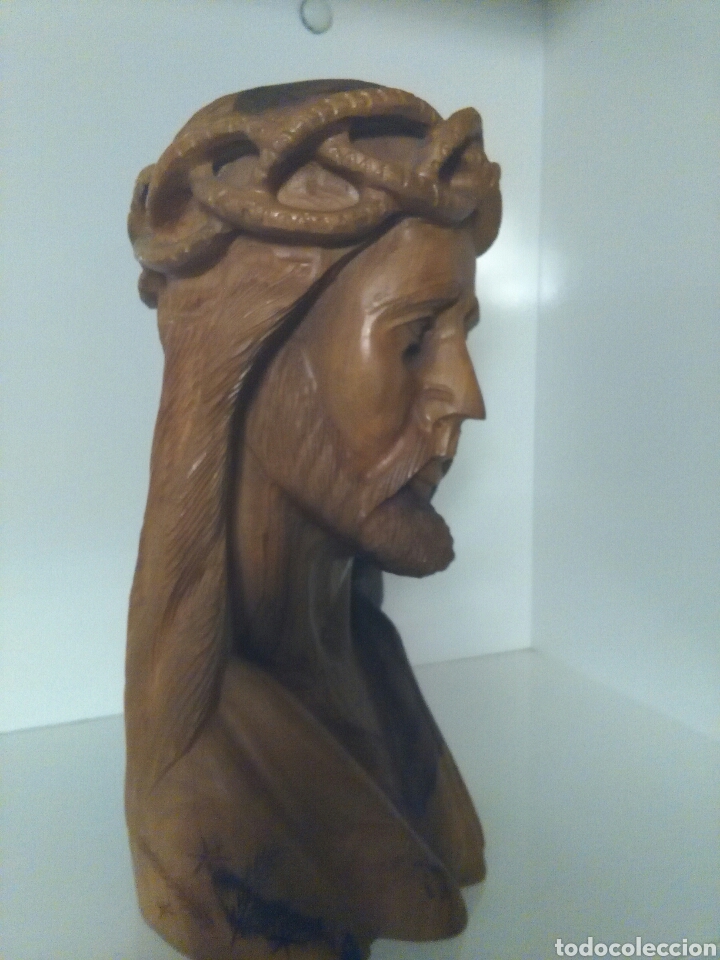 Arte: Talla de madera, busto de Cristo. - Foto 6