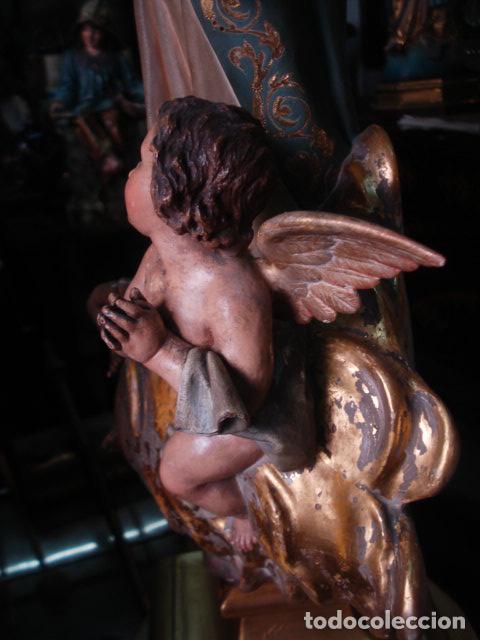 Arte: SXIX Magn&iacute;fica talla de madera Inmaculada Concepci&oacute;n - Foto 26