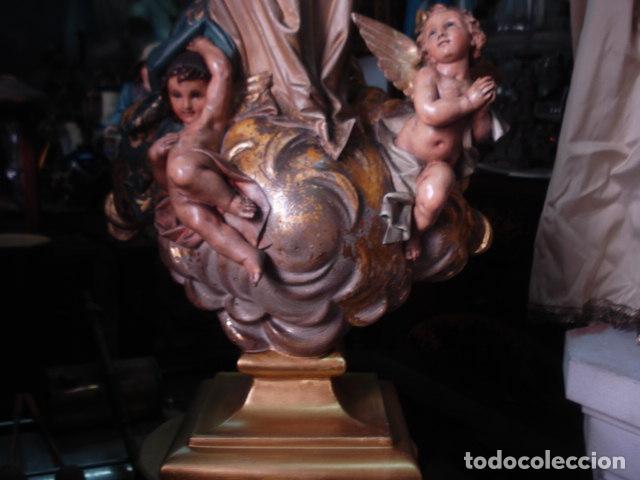 Arte: SXIX Magn&iacute;fica talla de madera Inmaculada Concepci&oacute;n - Foto 27