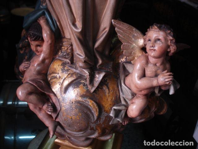 Arte: SXIX Magn&iacute;fica talla de madera Inmaculada Concepci&oacute;n - Foto 28