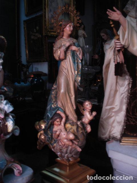Arte: SXIX Magn&iacute;fica talla de madera Inmaculada Concepci&oacute;n - Foto 30